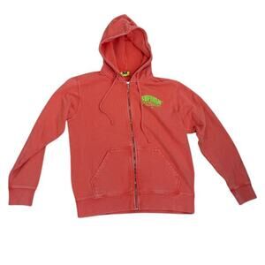 Supervsn Zip Up Flare Hoodie Sweatshirt‎ Mens Size M Salmon